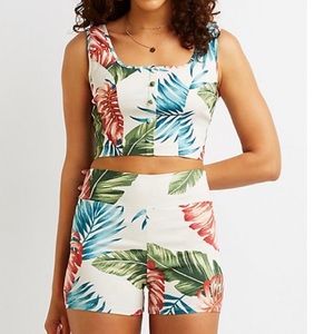 Tropical High Waist Shorts